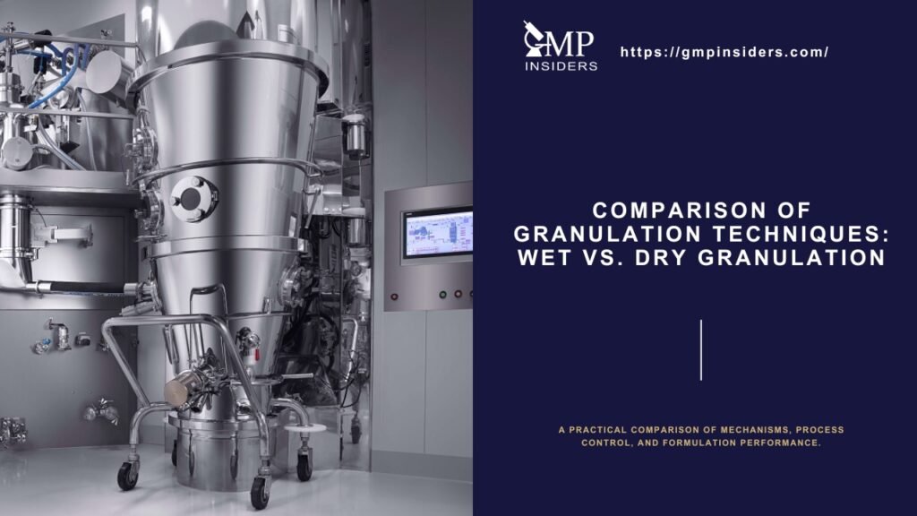 Featured image showing a high-shear granulator used in wet and dry granulation processes for pharmaceuticals.