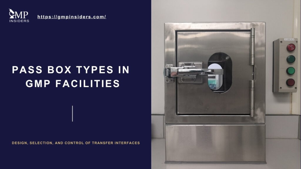 Pass box installed in a GMP cleanroom facility illustrating material transfer interface between controlled areas.